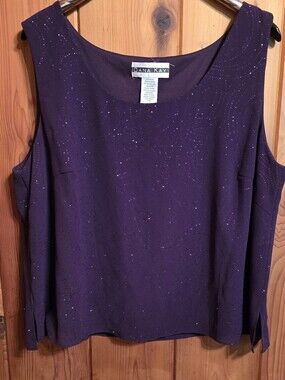 Dana Kay Purple Sleeveless Sparkle Top